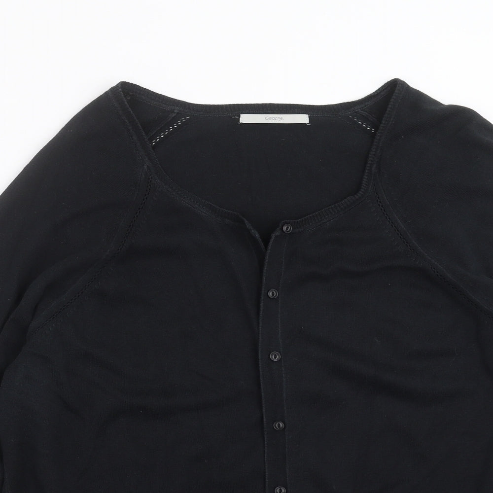 George Womens Black  Knit Cardigan Jumper Size 18