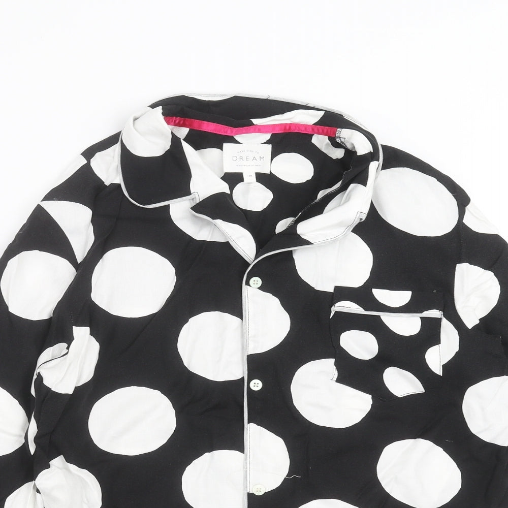 NEXT Womens Black Polka Dot  Top Pyjama Top Size 12