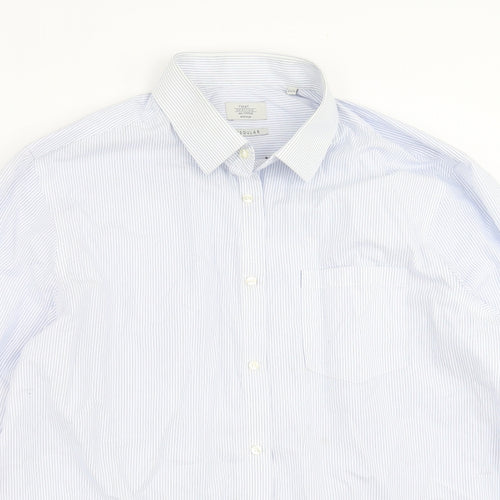 NEXT Mens Blue Striped   Dress Shirt Size 17.5