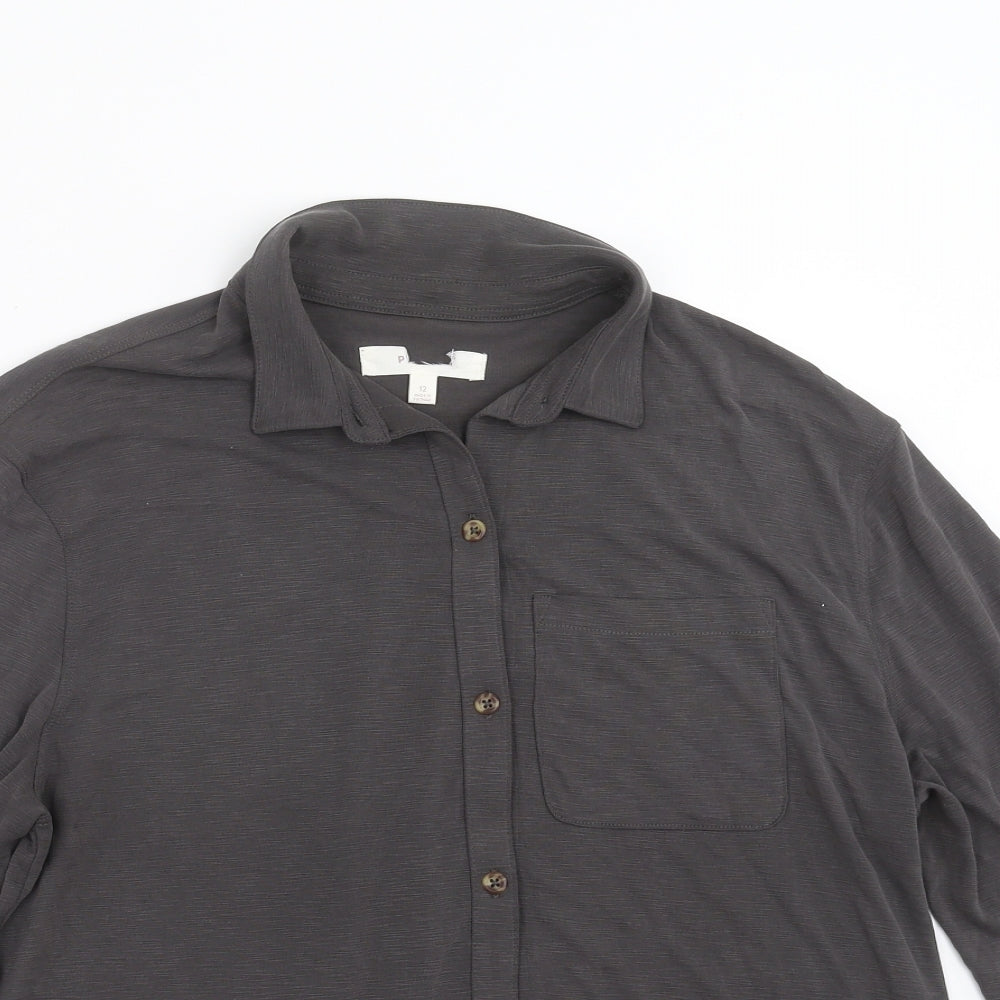 Preworn Womens Grey   Basic Blouse Size 12