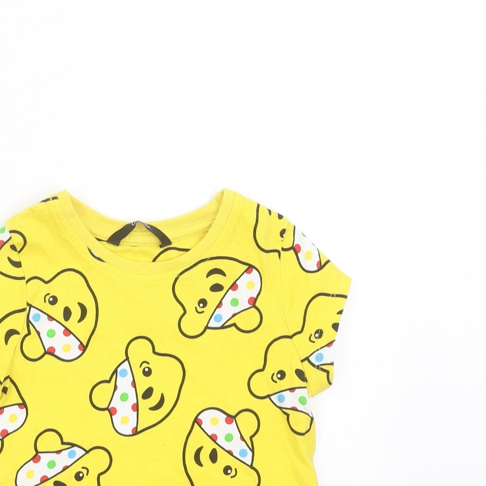 George Boys Yellow   Basic T-Shirt Size 3-4 Years  - Pudsey Bear