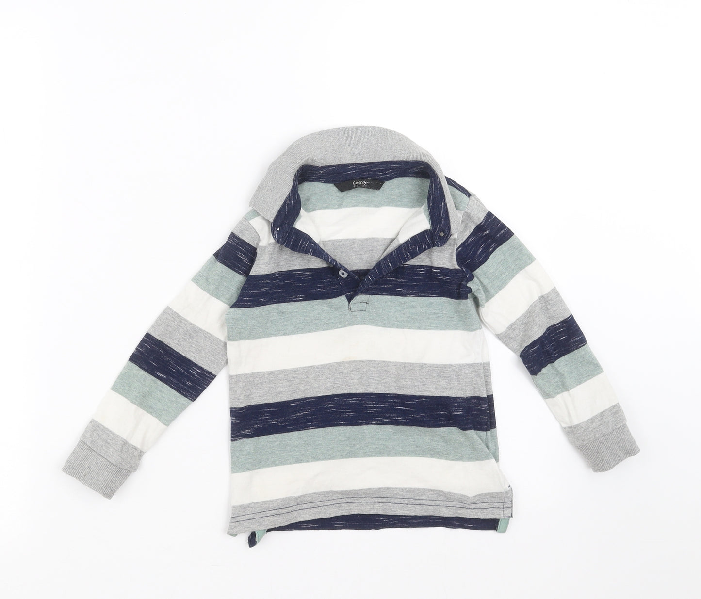 George Boys Grey Striped  Basic Polo Size 2-3 Years