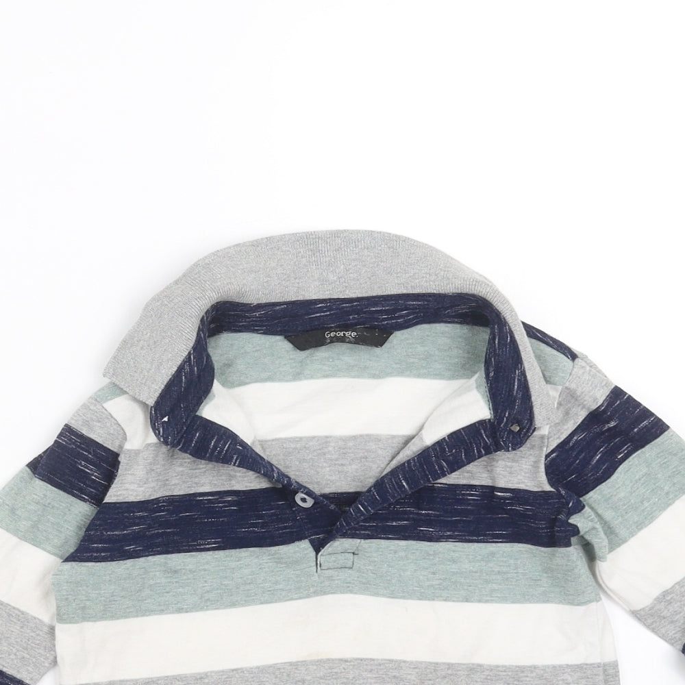 George Boys Grey Striped  Basic Polo Size 2-3 Years