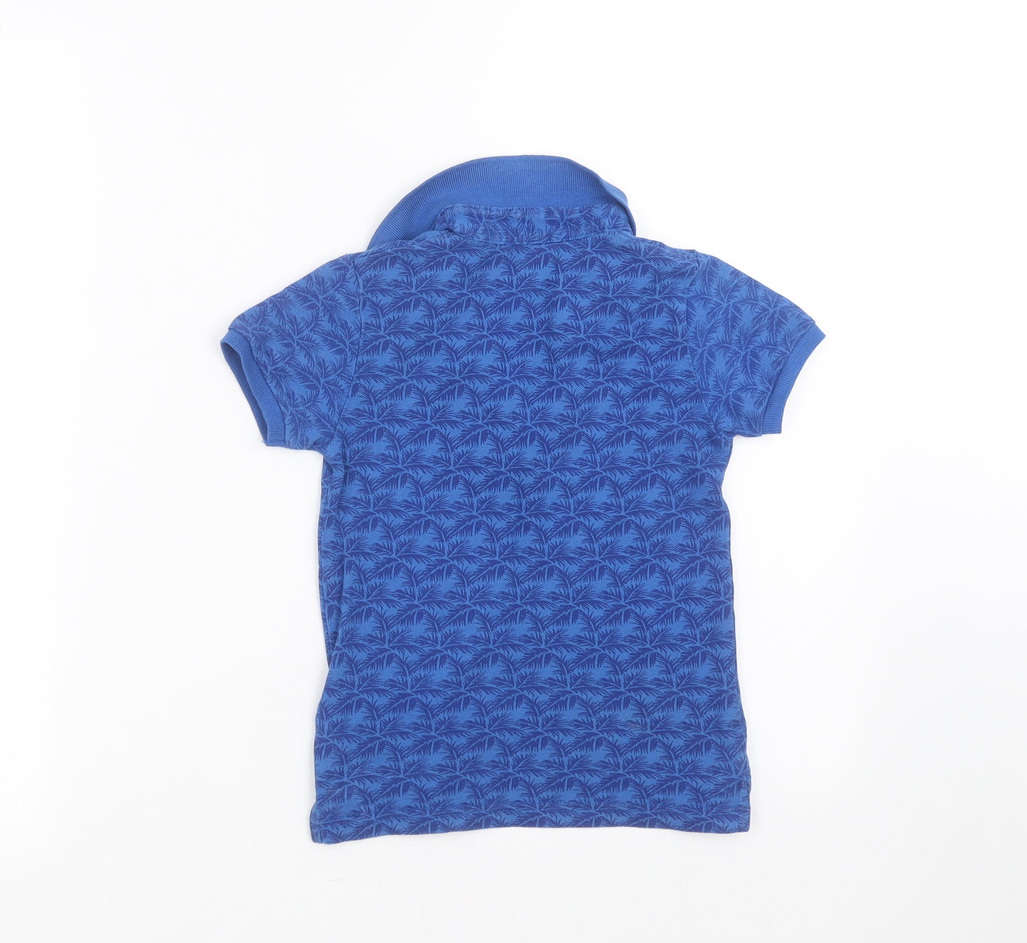 Mayoral Boys Blue Floral  Basic Polo Size 3 Years  - palm leaves