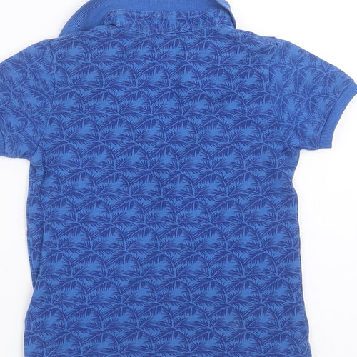 Mayoral Boys Blue Floral  Basic Polo Size 3 Years  - palm leaves