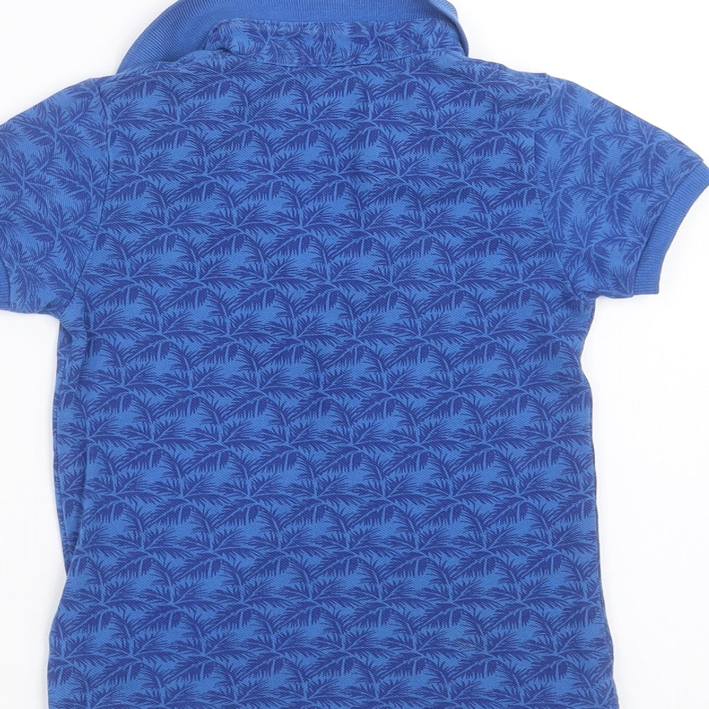 Mayoral Boys Blue Floral  Basic Polo Size 3 Years  - palm leaves
