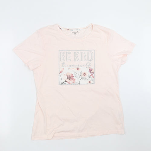 JEFF & CO Womens Pink Solid  Top Pyjama Top Size 12  - Be Kind to Yourself