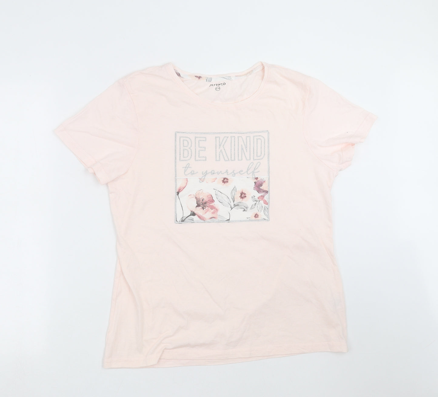 JEFF & CO Womens Pink Solid  Top Pyjama Top Size 12  - Be Kind to Yourself