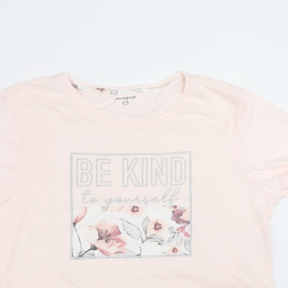 JEFF & CO Womens Pink Solid  Top Pyjama Top Size 12  - Be Kind to Yourself