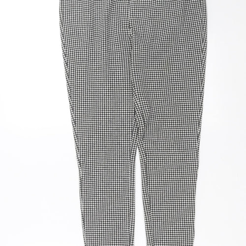 Marks and Spencer Womens Black Geometric  Carrot Trousers Size 10 L28 in