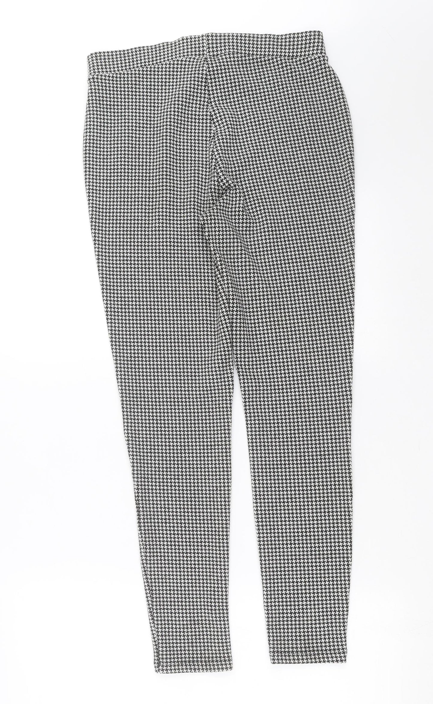 Marks and Spencer Womens Black Geometric  Carrot Trousers Size 10 L28 in