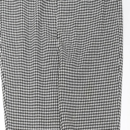 Marks and Spencer Womens Black Geometric  Carrot Trousers Size 10 L28 in