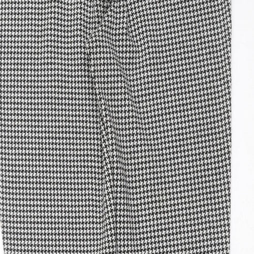 Marks and Spencer Womens Black Geometric  Carrot Trousers Size 10 L28 in