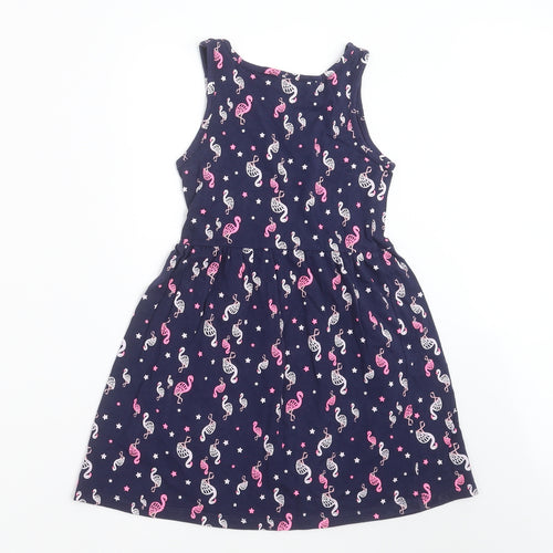 Matalan Girls Blue   Fit & Flare  Size 5 Years  - flamingo