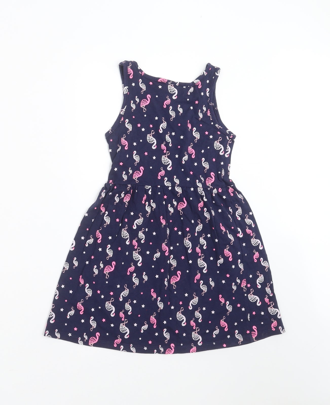 Matalan Girls Blue   Fit & Flare  Size 5 Years  - flamingo