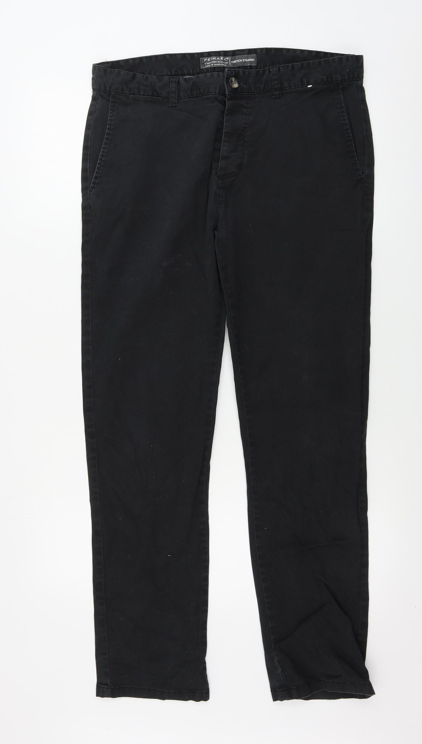 Primark  Mens Black   Chino Trousers Size 32 in L31 in