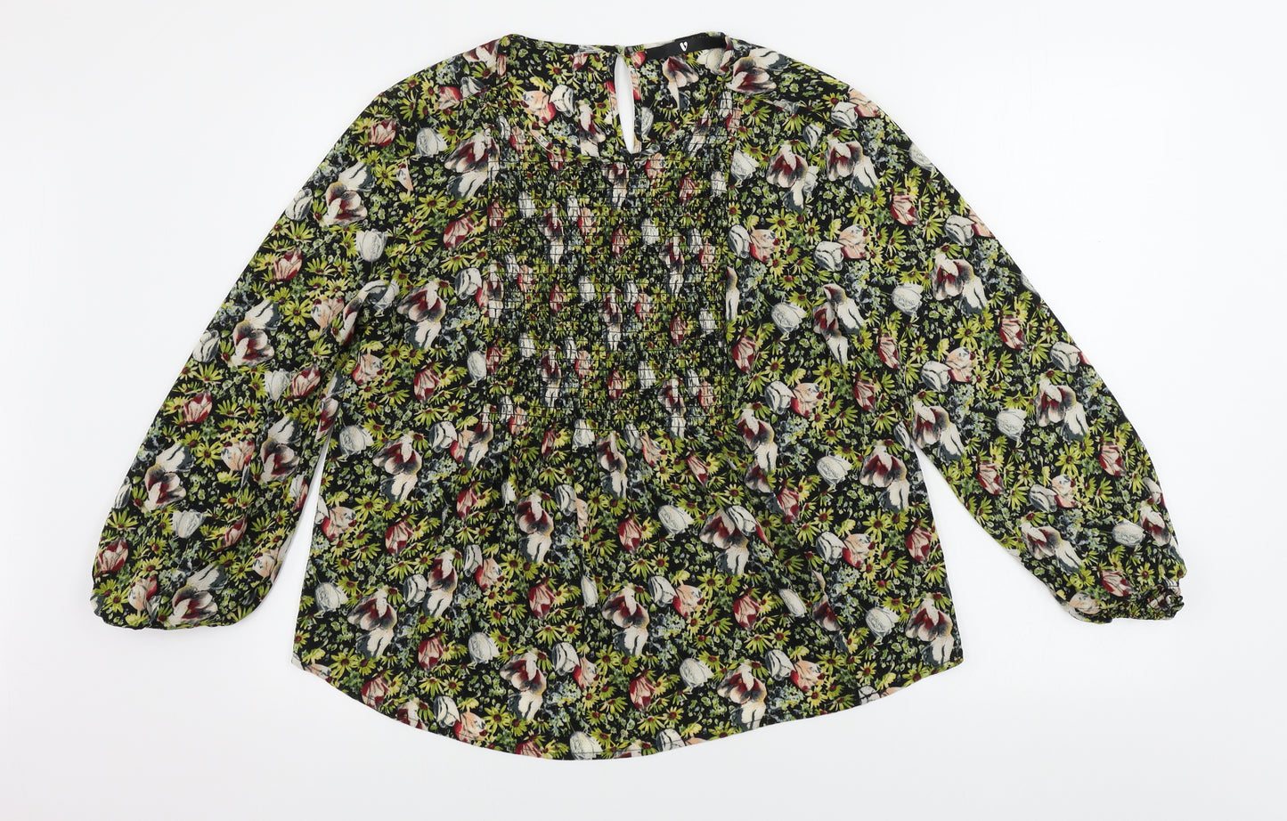 Very Womens Yellow Floral  Basic Blouse Size 10