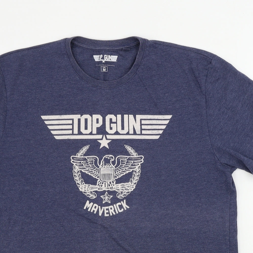 TU Mens Blue    T-Shirt Size M  - Top Gun