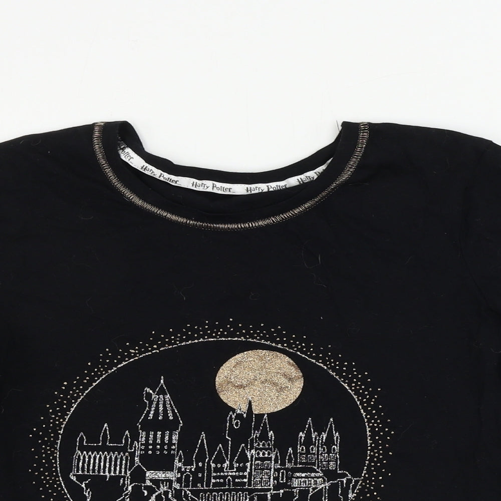 George  Girls Black   Basic T-Shirt Size 10 Years  - HARRY POTTER