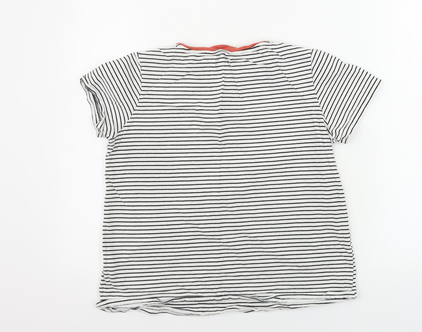 NEXT  Womens White Striped  Basic T-Shirt Size 10
