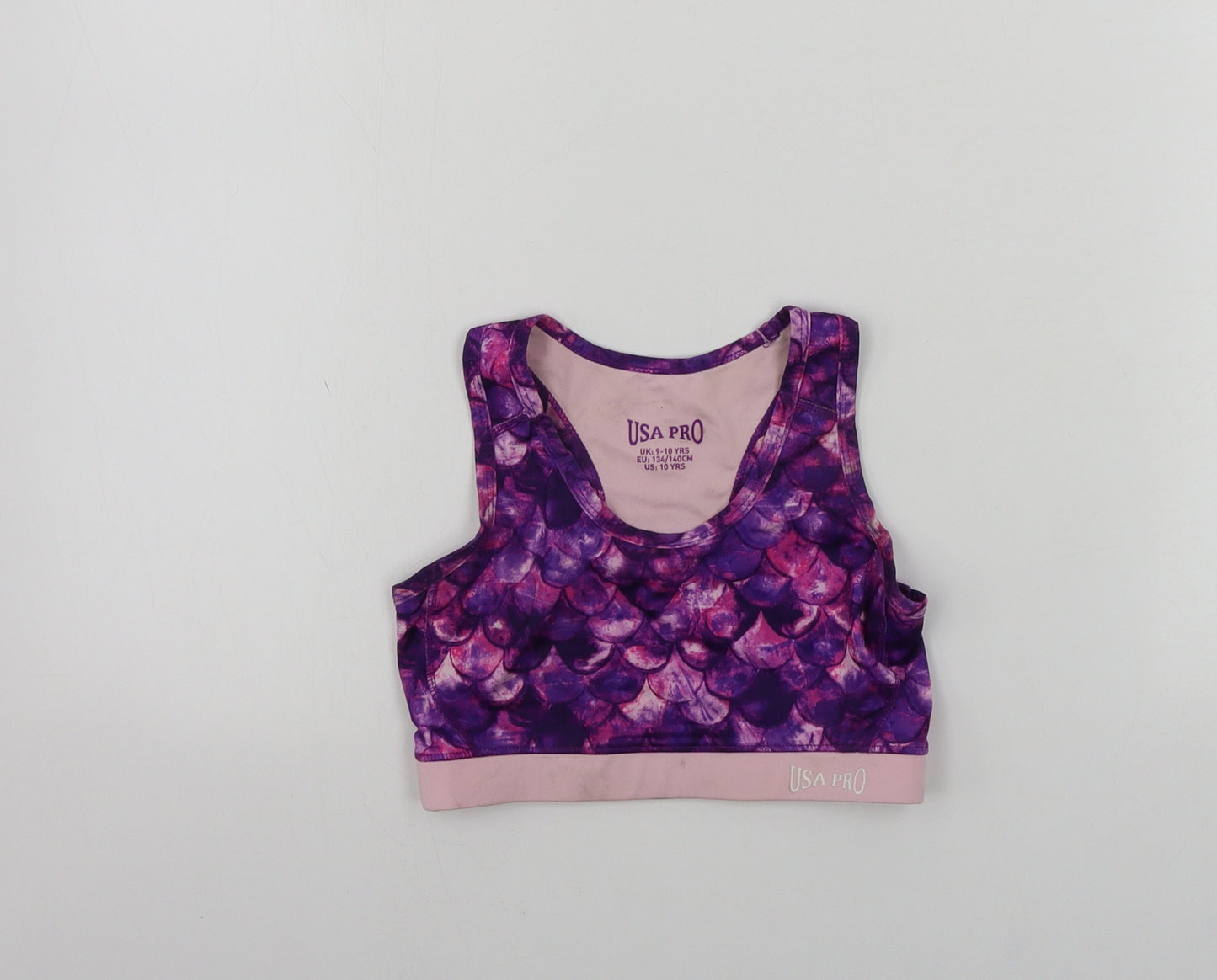 USA Pro Girls Purple   Cropped Tank Size 9-10 Years