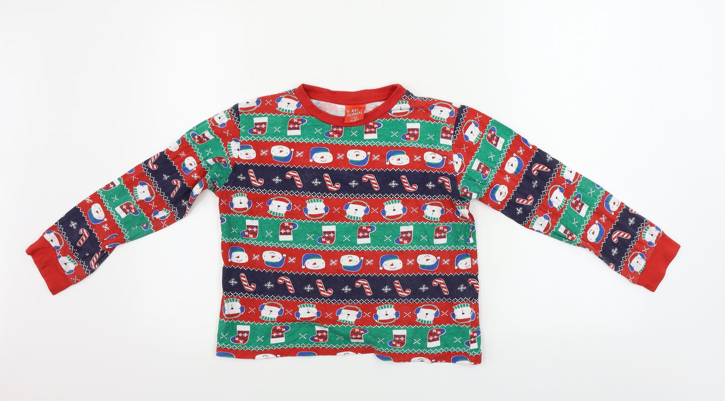 kids Boys Red Geometric  Basic T-Shirt Size 9-10 Years  - Christmas T Shirt