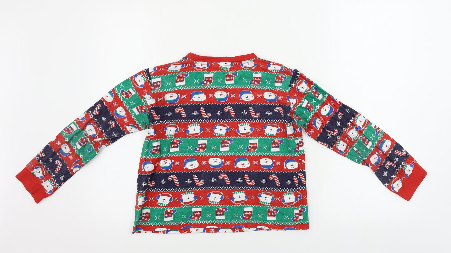 kids Boys Red Geometric  Basic T-Shirt Size 9-10 Years  - Christmas T Shirt