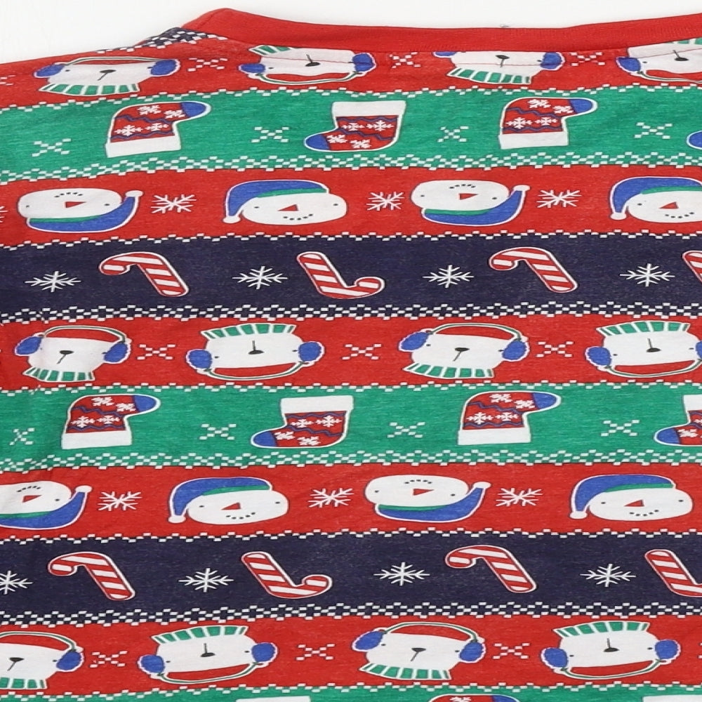 kids Boys Red Geometric  Basic T-Shirt Size 9-10 Years  - Christmas T Shirt