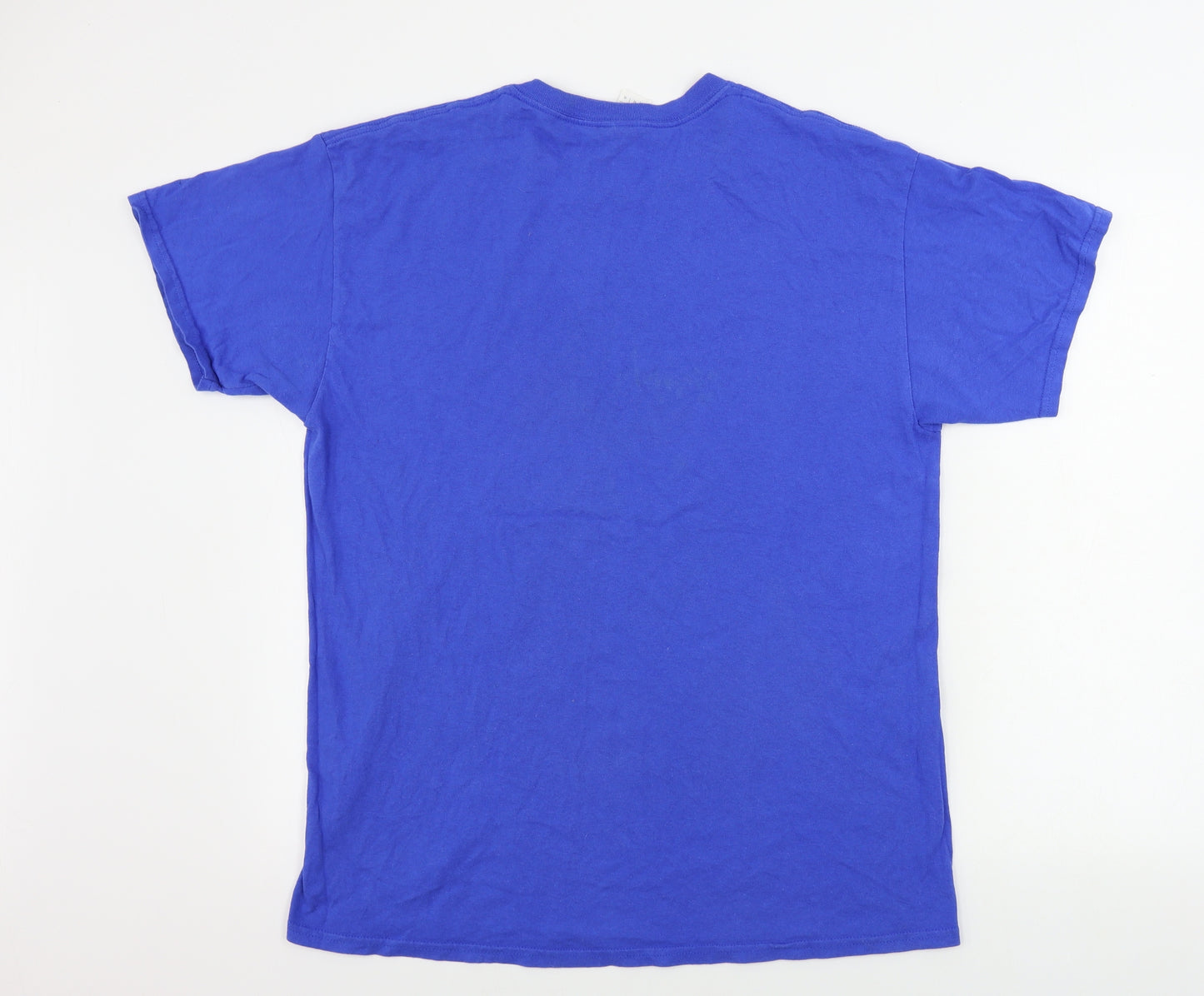 Gildan Mens Blue    T-Shirt Size L