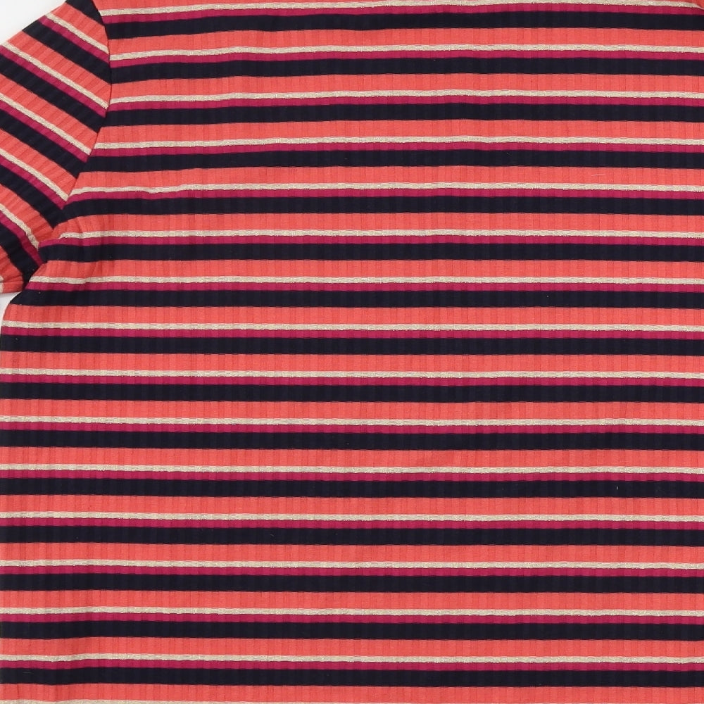 George  Womens Orange Striped  Pullover Jumper Size 18