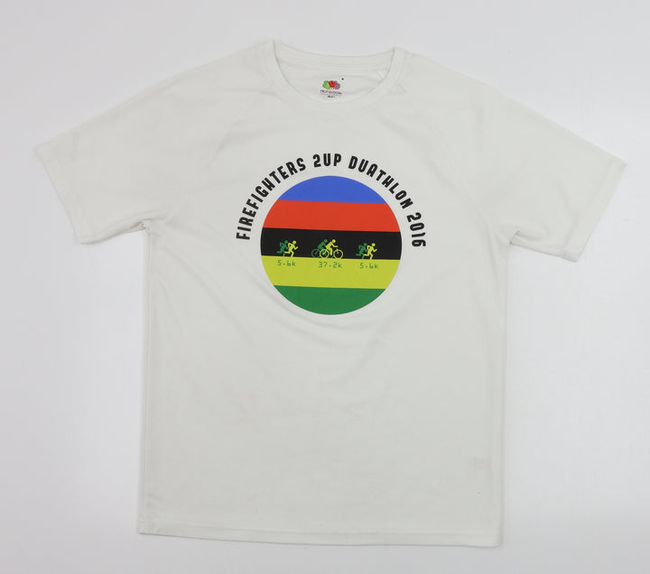 Fruit of the Loom  Womens White   Basic T-Shirt Size M