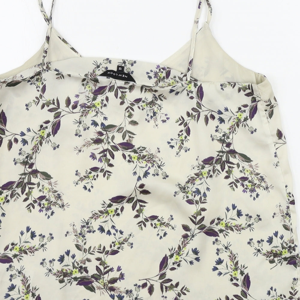 New Look  Womens Beige Floral  Basic Blouse Size 12