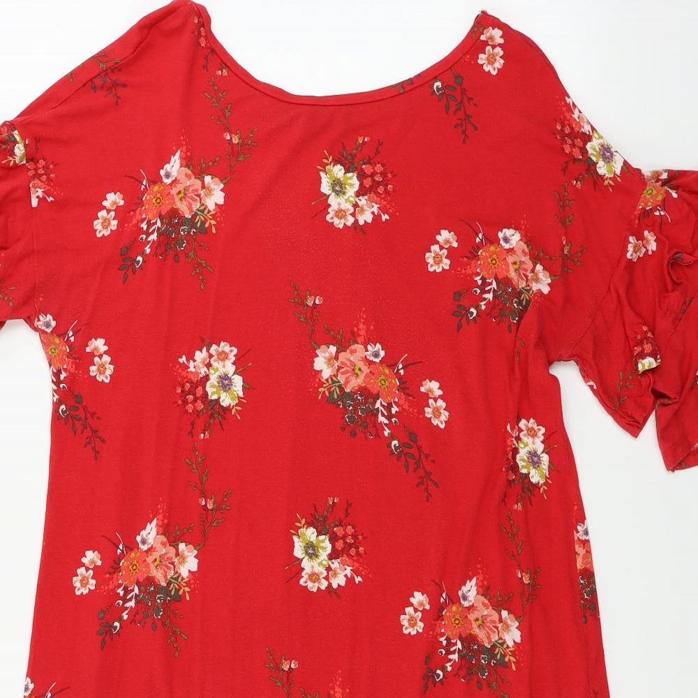 George  Womens Red Floral  A-Line  Size 16