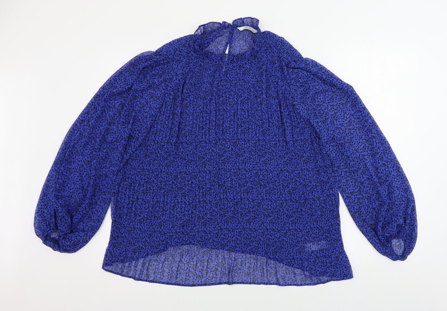 George  Womens Blue Animal Print  Basic Blouse Size 12