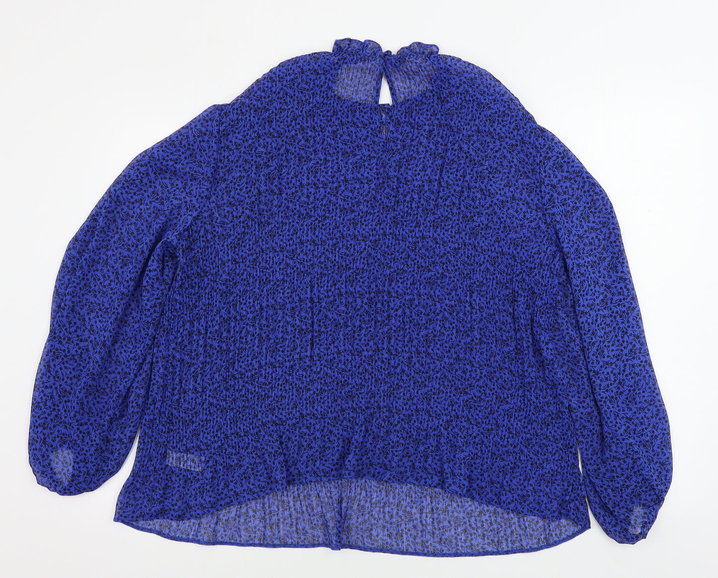 George  Womens Blue Animal Print  Basic Blouse Size 12