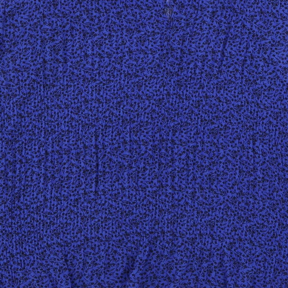 George  Womens Blue Animal Print  Basic Blouse Size 12