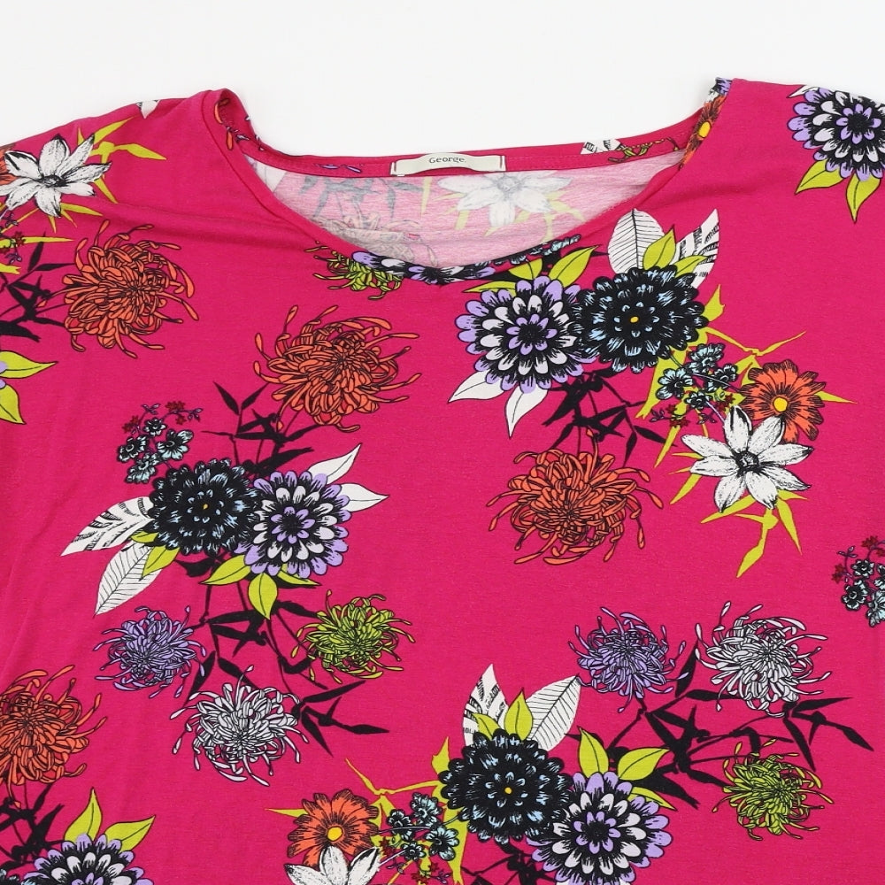 George  Womens Pink Floral  A-Line  Size 16