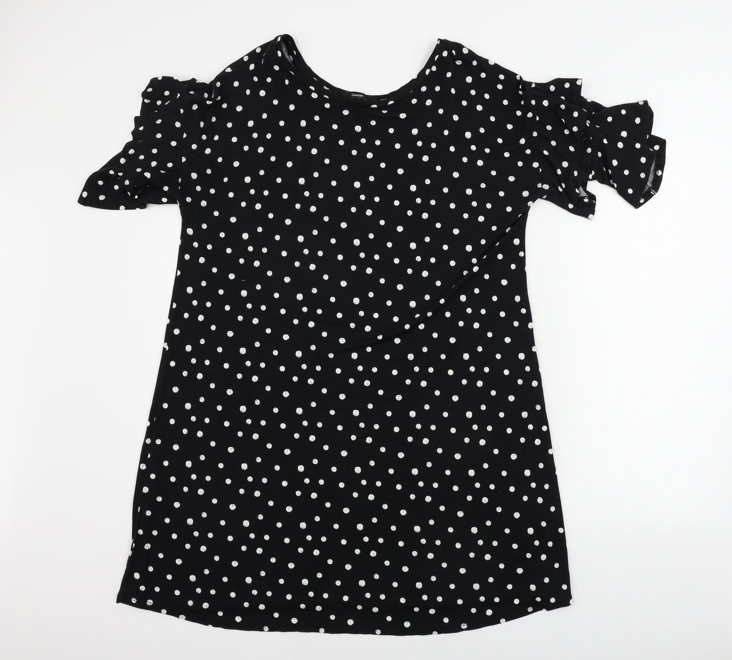 George  Womens Black Polka Dot  A-Line  Size 16