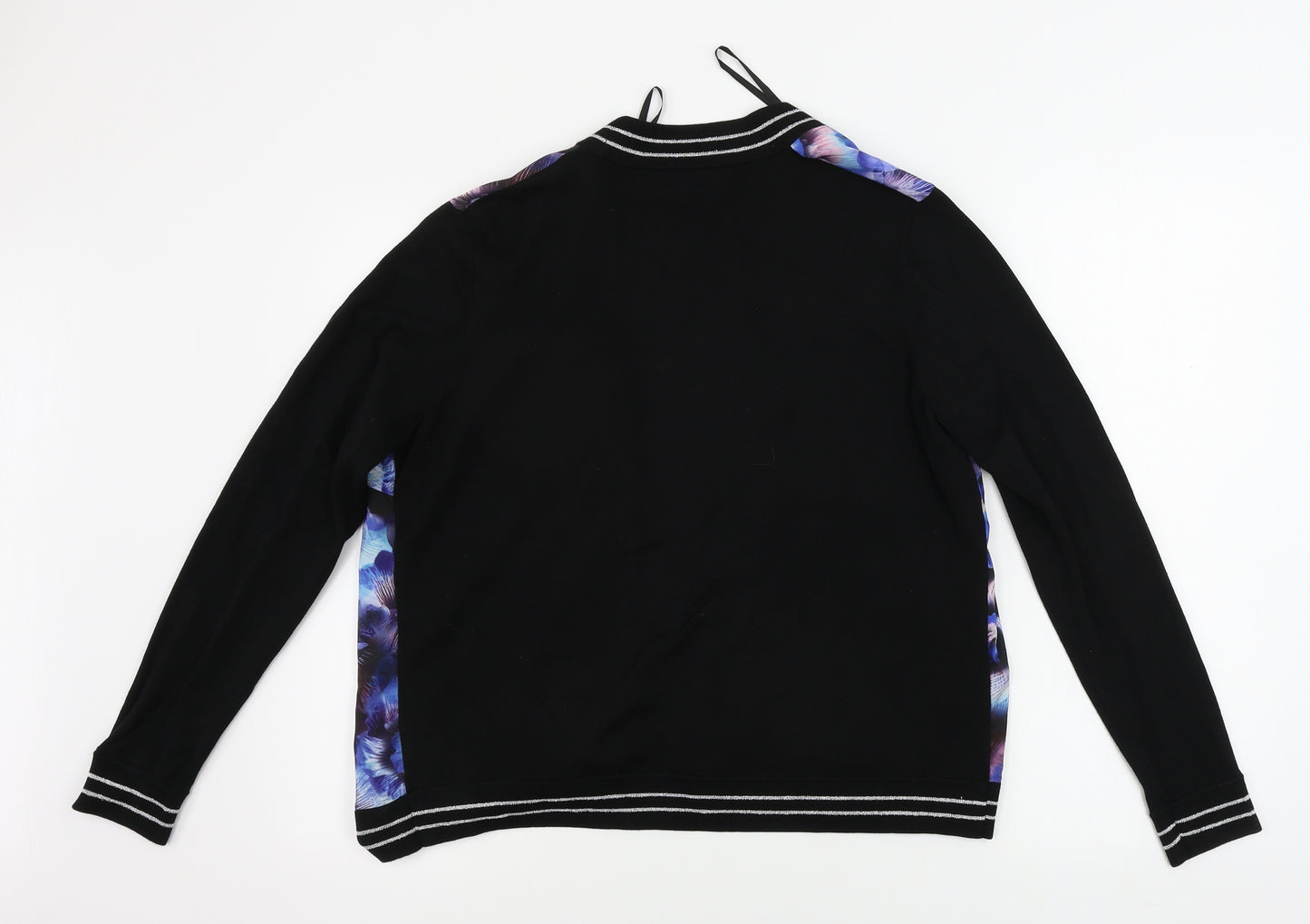 Julian MacDonald  Womens Black Floral  Cardigan Jumper Size 14