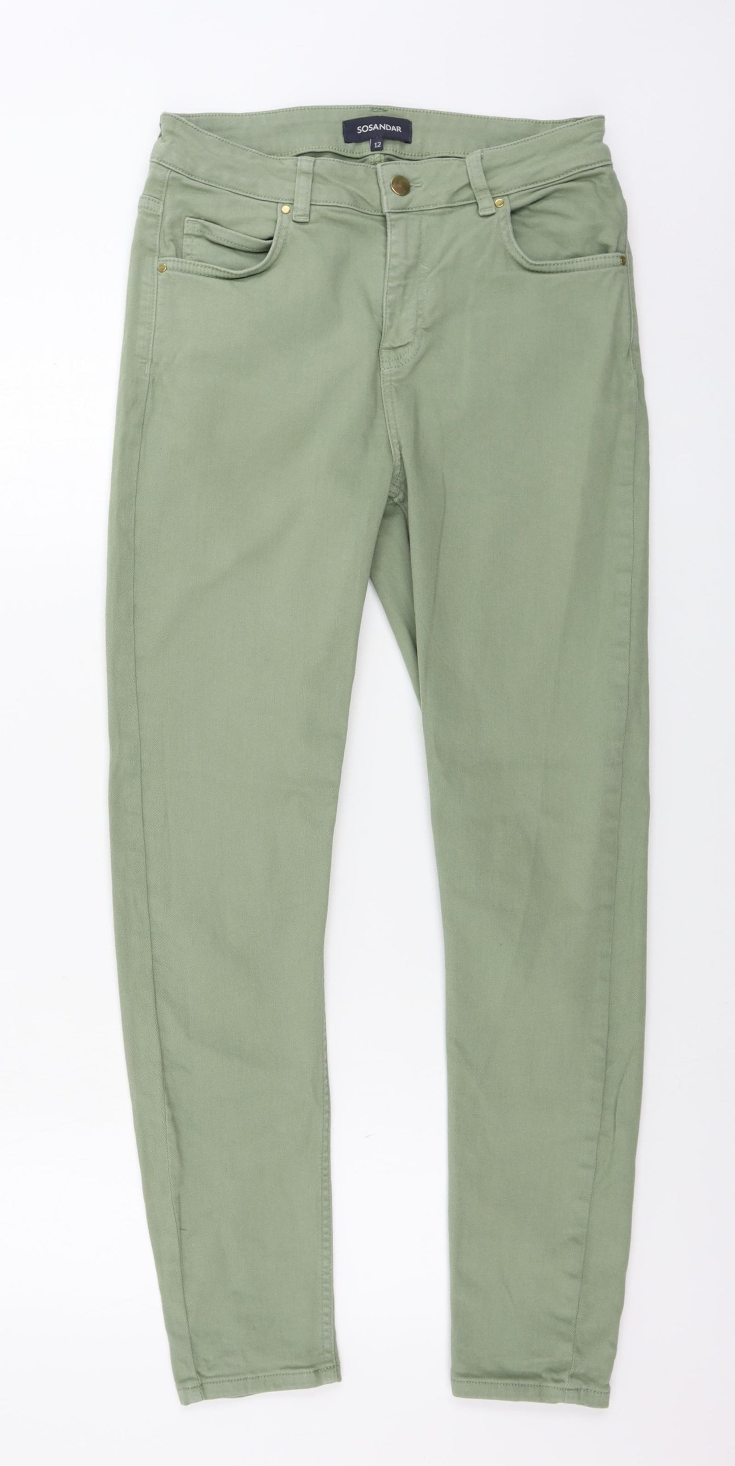 Sosandar Womens Green   Skinny Jeans Size 12 L27 in