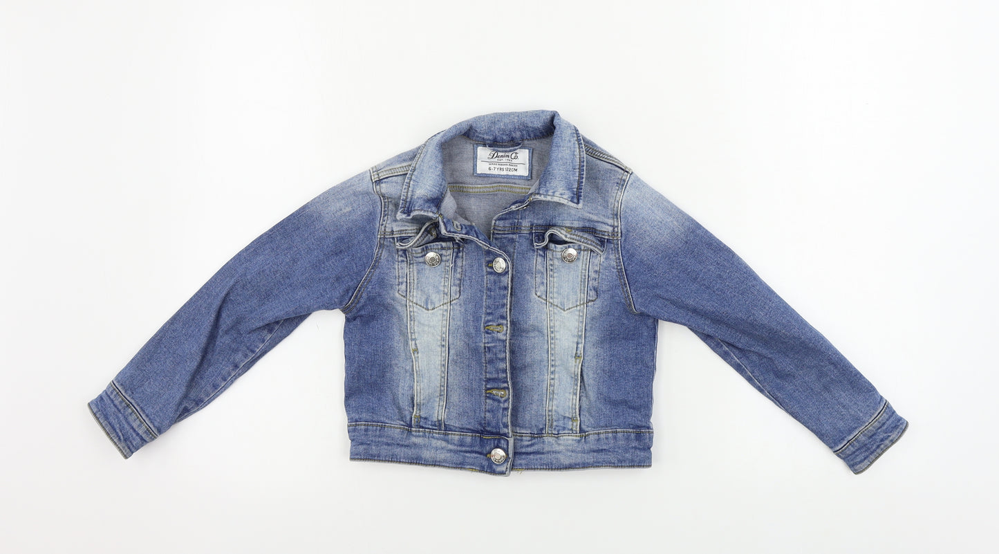 denim co Girls Blue   Jacket Coat Size 6-7 Years