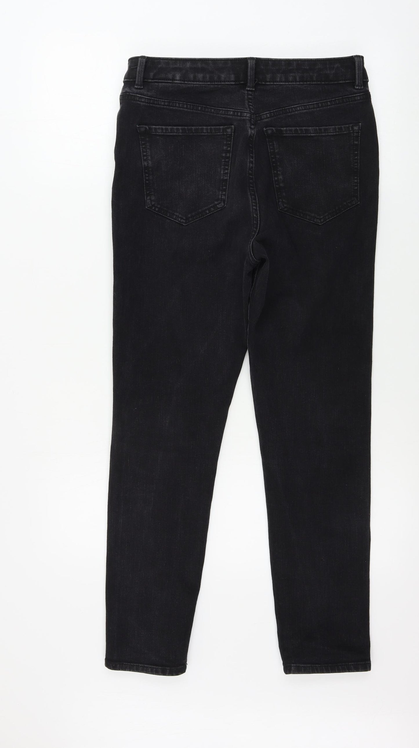 Marks and Spencer  Womens Black Houndstooth  Skinny Jeans Size 12 L24 in