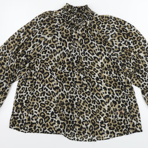 Primark  Womens Beige Animal Print  Basic Blouse Size 10