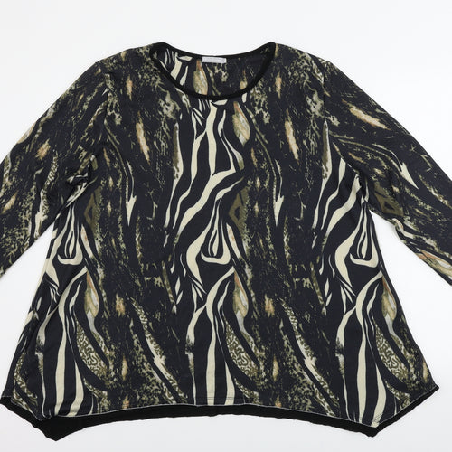 LV Clothing  Womens Brown Animal Print  Pullover Jumper Size M