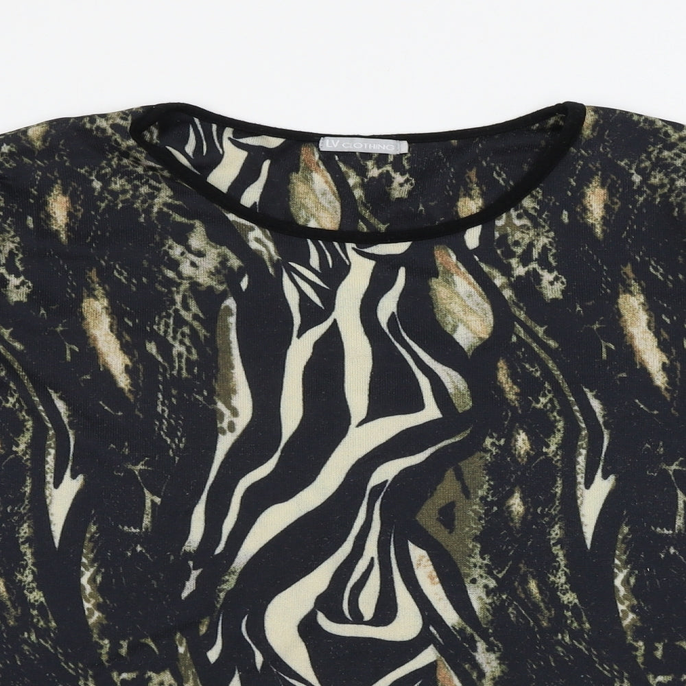 LV Clothing  Womens Brown Animal Print  Pullover Jumper Size M