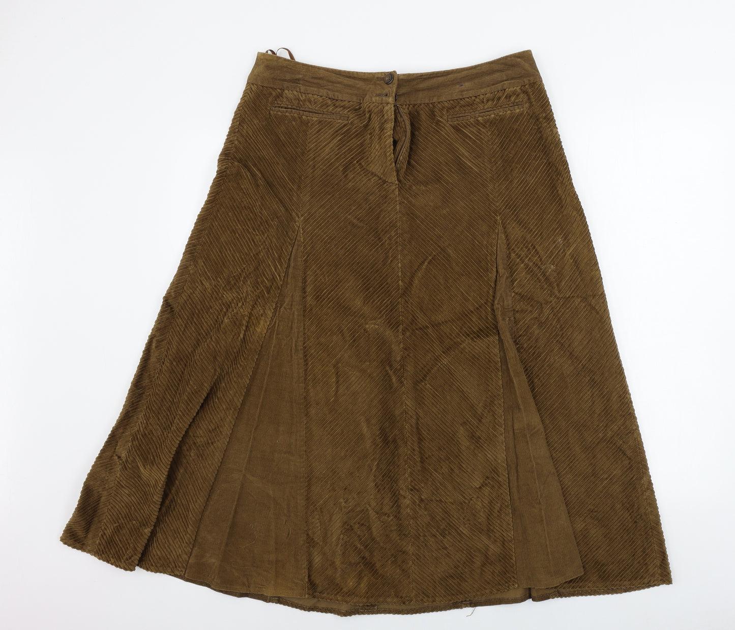 Per Una  Womens Brown  Corduroy A-Line Skirt Size 14