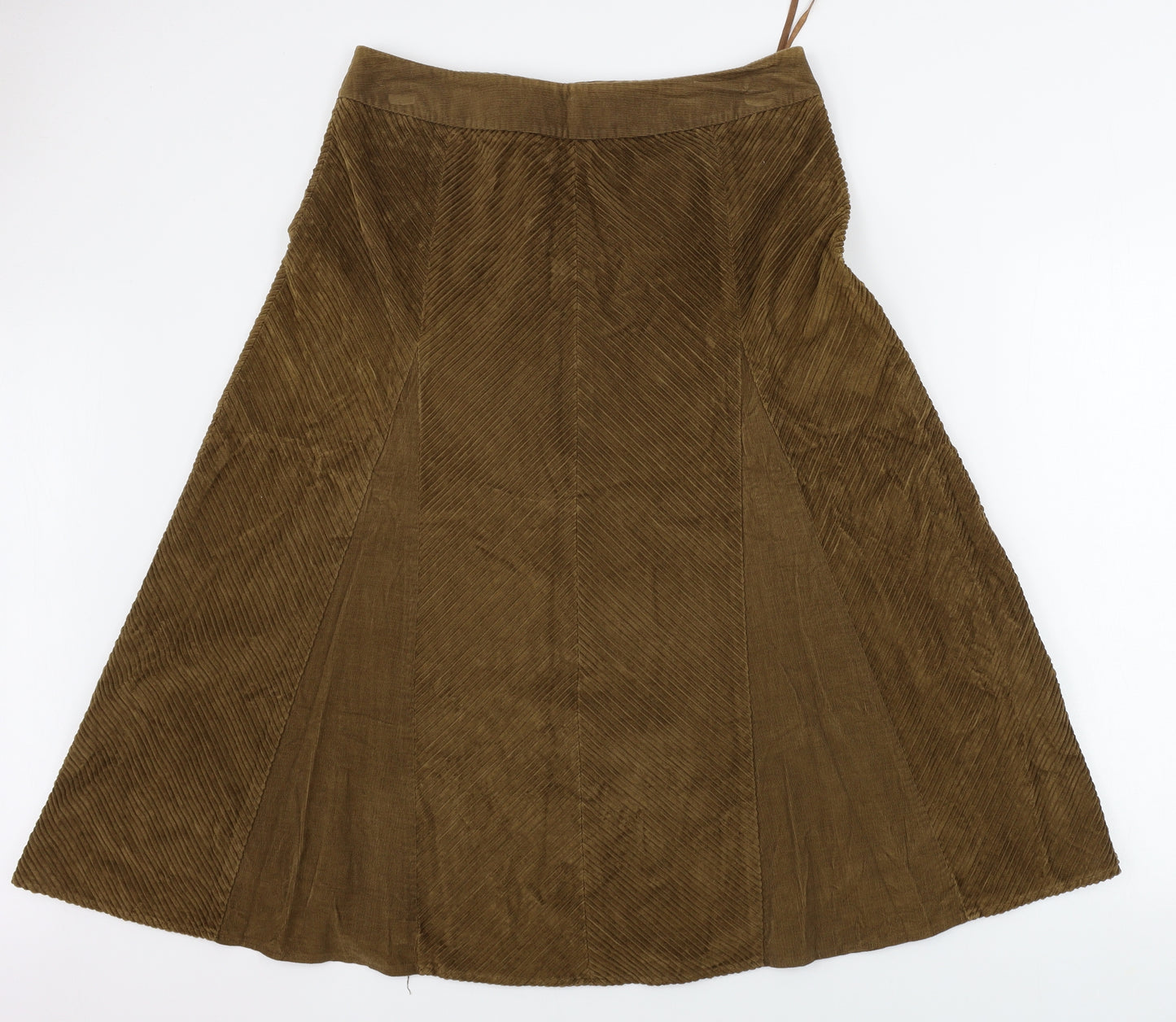 Per Una  Womens Brown  Corduroy A-Line Skirt Size 14