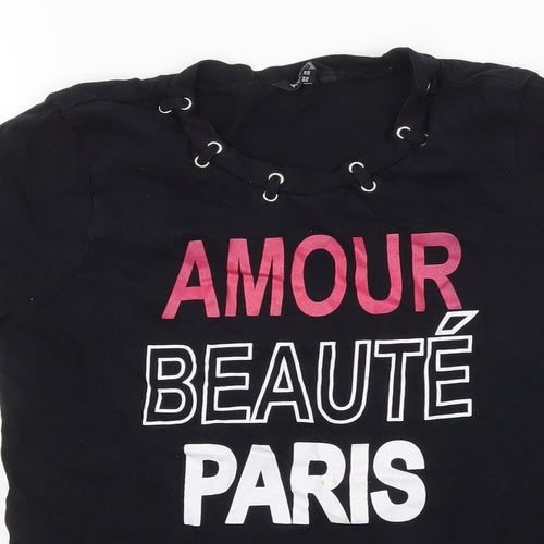 PEP&CO  Womens Black   Basic T-Shirt Size 10