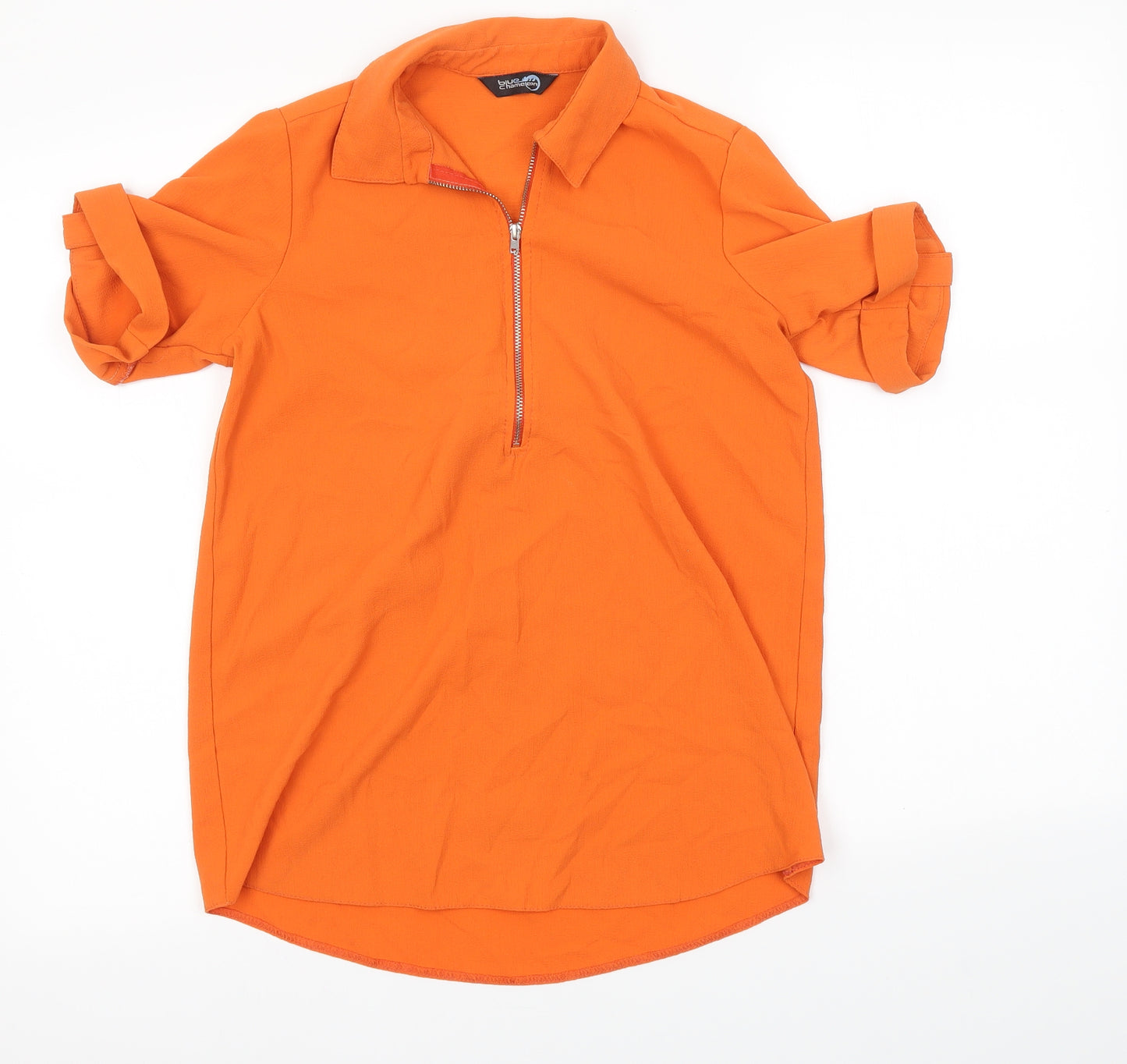 Blue Chameleon Womens Orange   Basic Blouse Size 10