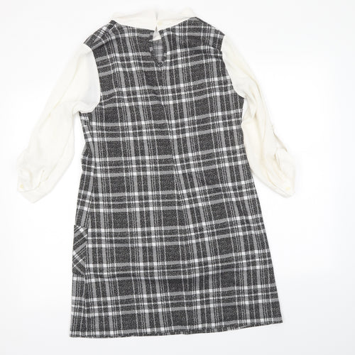 K&D London Womens Grey Check  Shirt Dress  Size 12